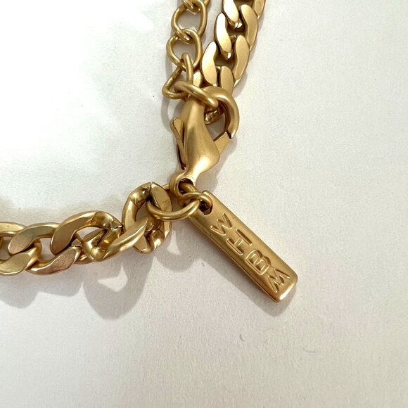 White House Black Market Semi Precious Beaded Tassel Necklace Gold Wishbone Luck - Picture 15 of 15